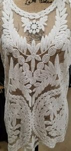 White Sexy see thru cotton  and Nylon designed Top